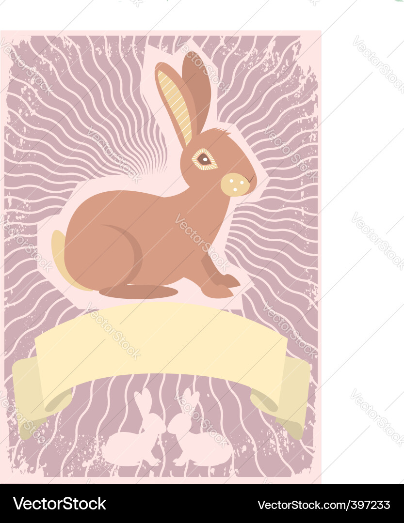 Rabbit scroll Vector Image