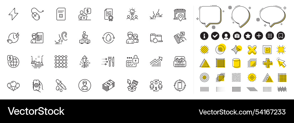 Set of lock computer mouse and charging time line Vector Image