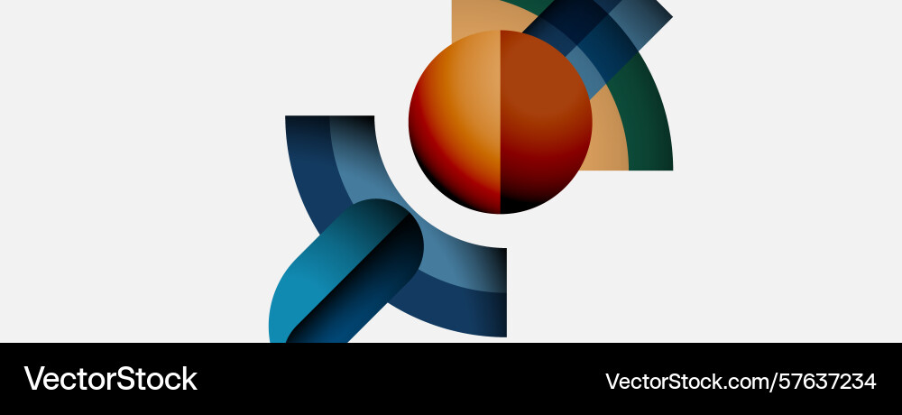 Abstract shapes overlap creating dynamic vector image