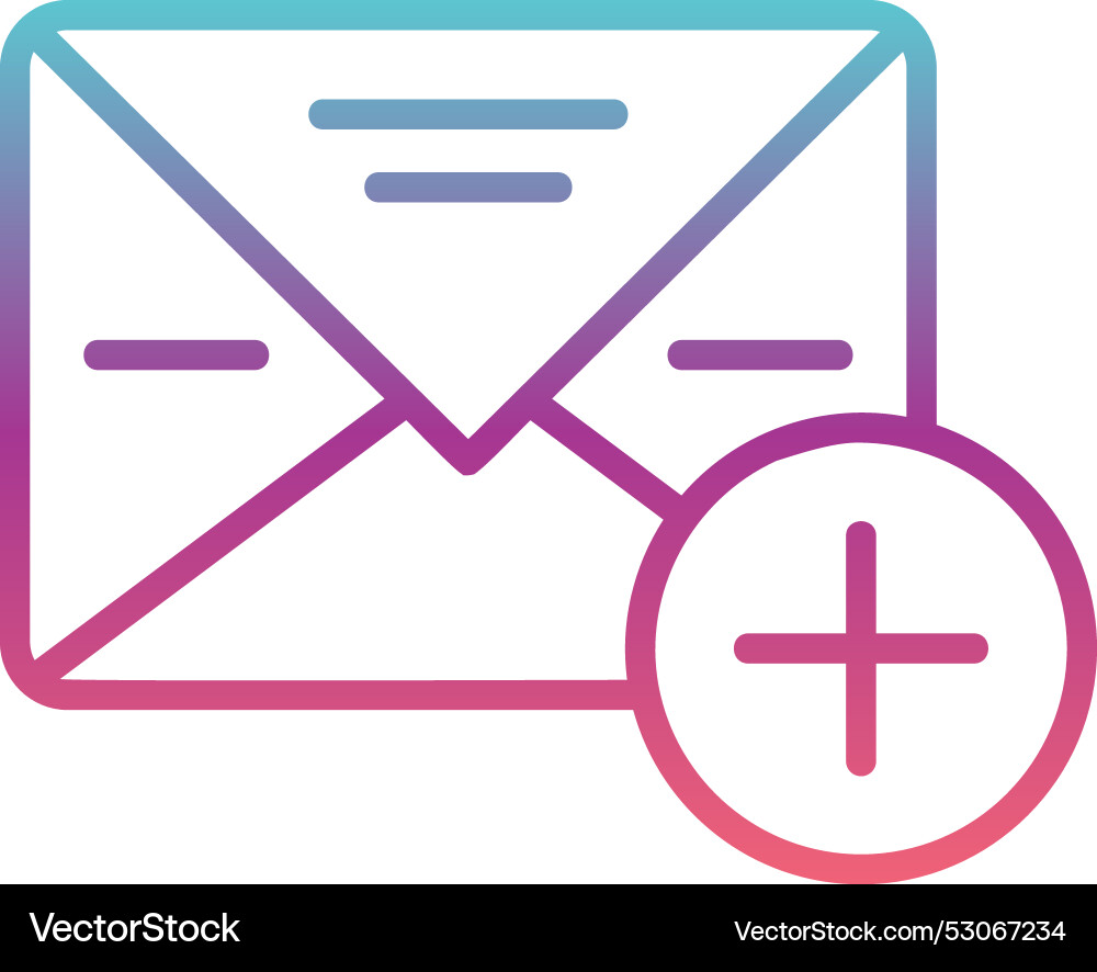 Add mail line gradient design Vector Image