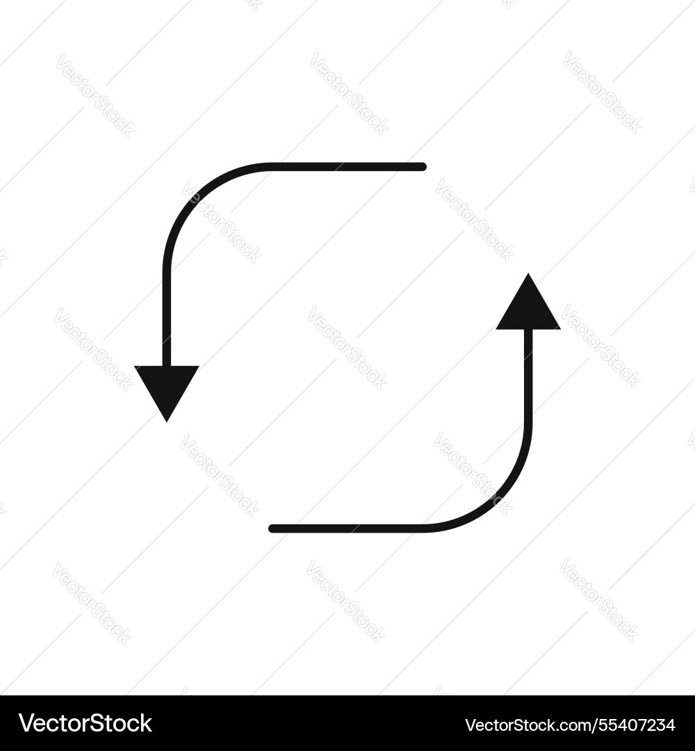 Arrows repeat icon simple thin line Vector Image