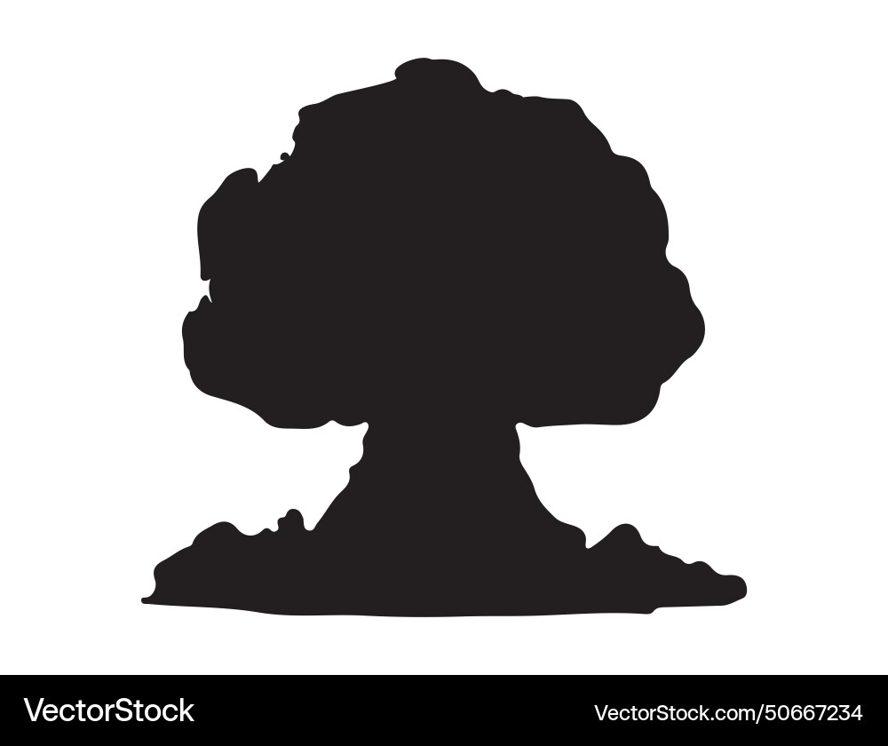 Bomb explosion silhouette art Royalty Free Vector Image