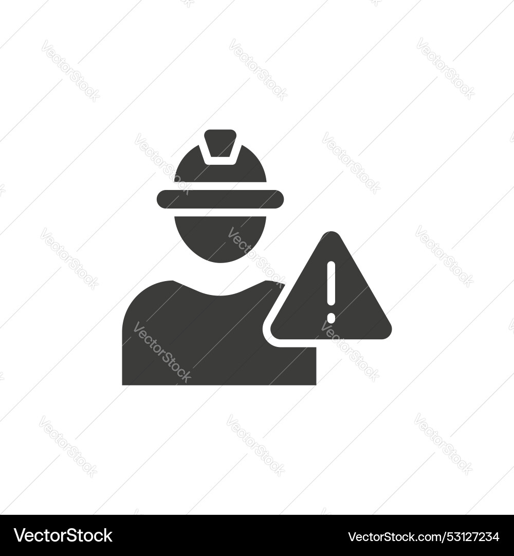 Construction risk line icon isolated on white Vector Image