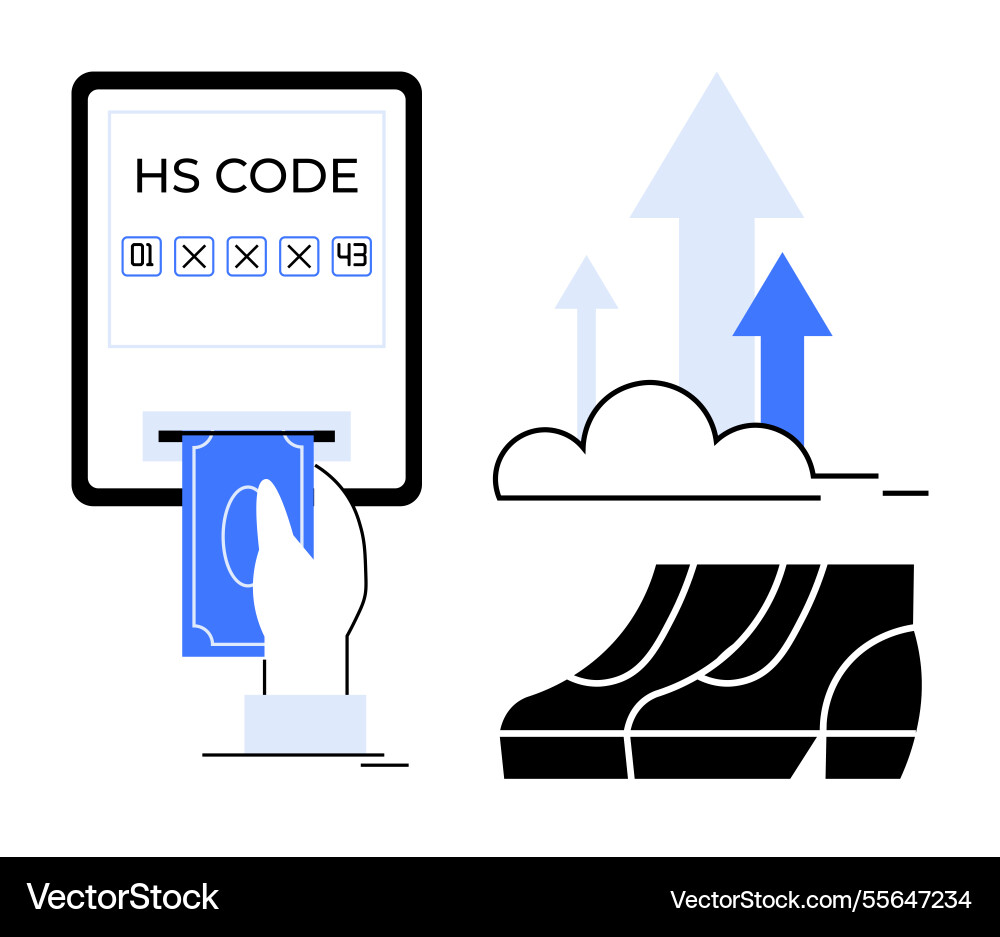 Hand inserting money into a machine displaying hs Hand inserting money into a machine displaying hs vector image
