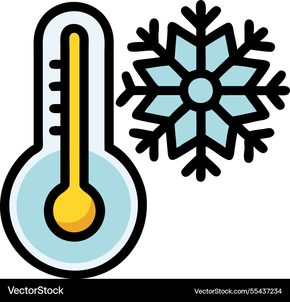 Thermometer with snowflake cold Vector Image