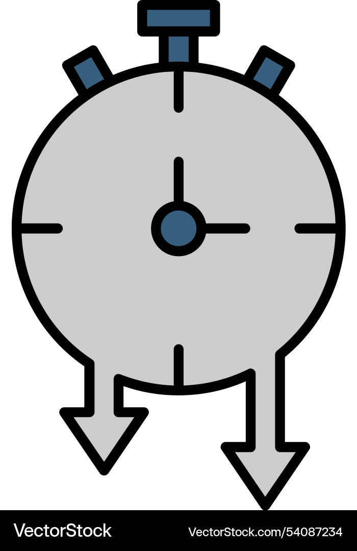 Timer line filled icon design vector image