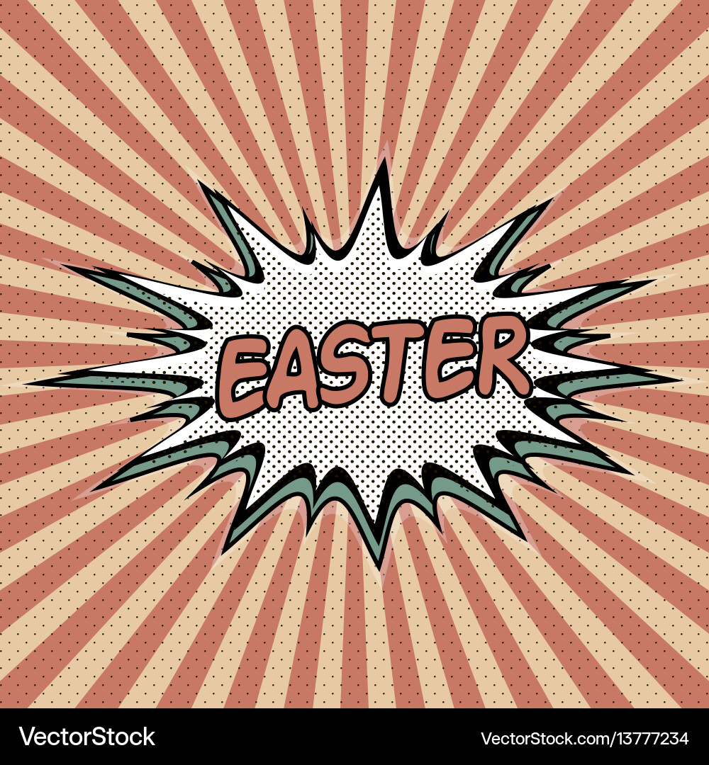 Vintage pop art background easter Vintage pop art background easter vector image