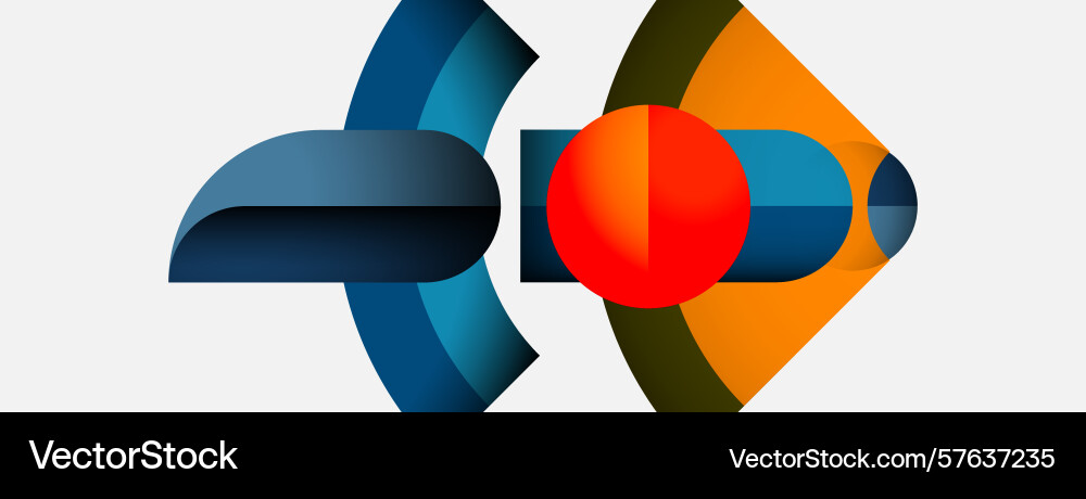 Abstract geometric shapes overlap creating vector image