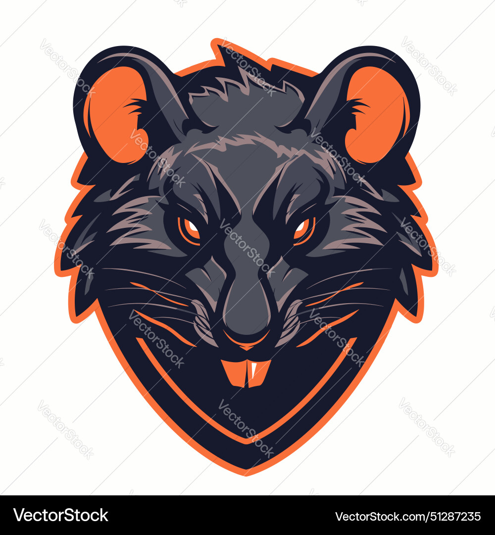 Esport logo rat icon sticker logotype mouse Vector Image