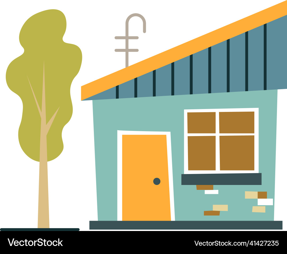 Modern house property building with tree Modern house property building with tree vector image