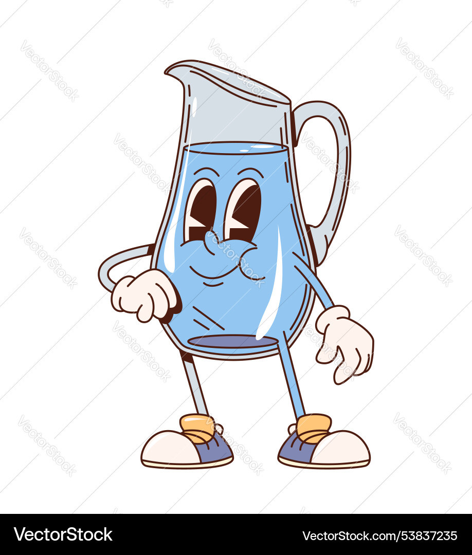 Retro groovy Wasser Stellplatz Küchenutensilien Charakter Retro groovy Wasser Stellplatz Küchenutensilien Charakter vektorbild