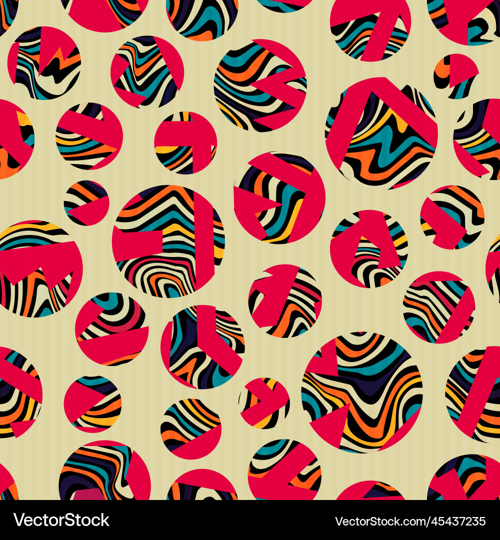 Retro rote Kreis mit welligen Hintergrund nahtlos Retro rote Kreis mit welligen Hintergrund nahtlos vektorbild