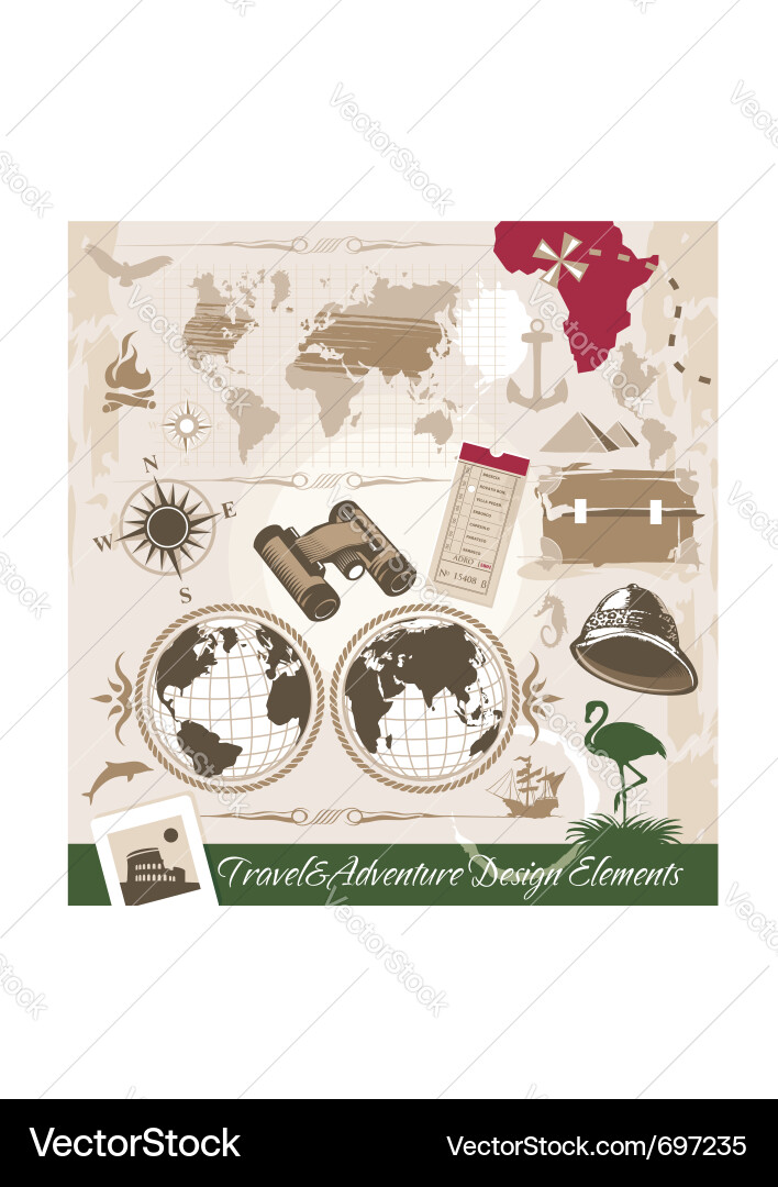 Travel & Adventure Icons vector image