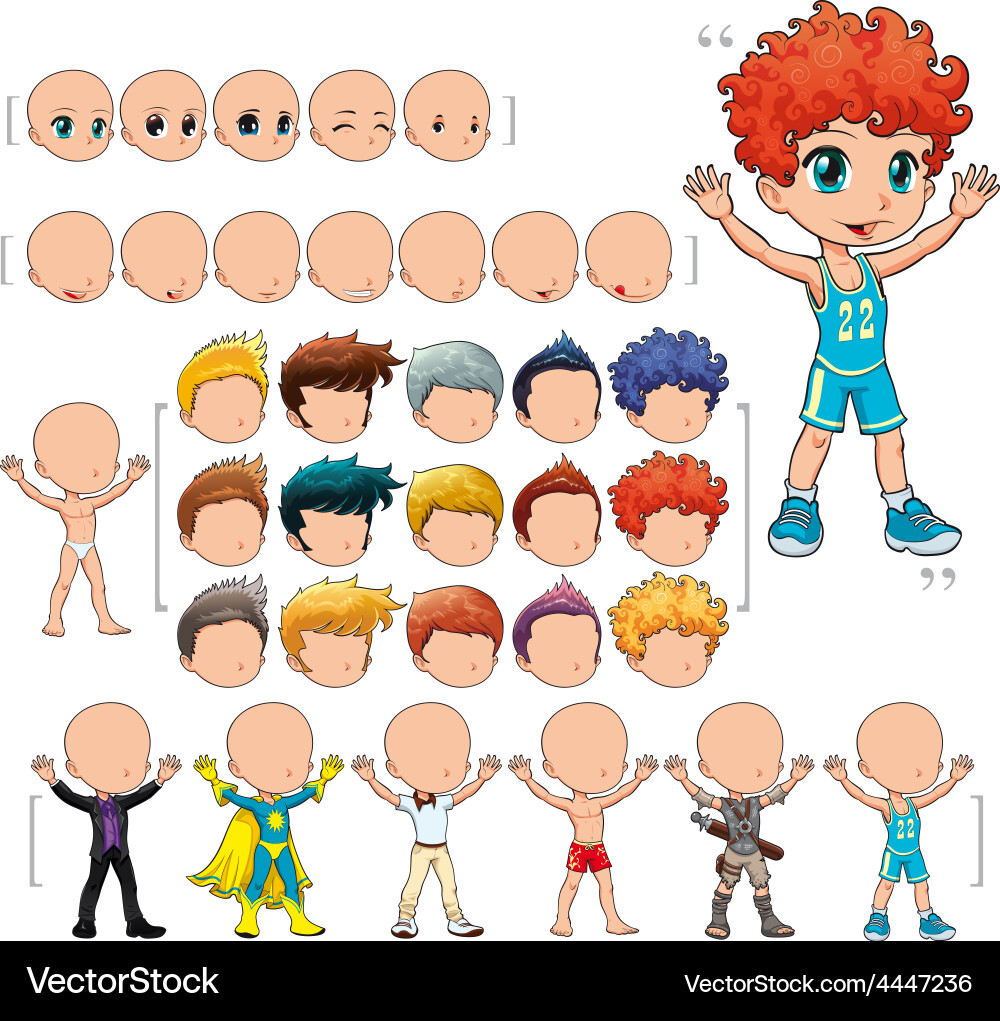 Avatar boy isolated objects vector image