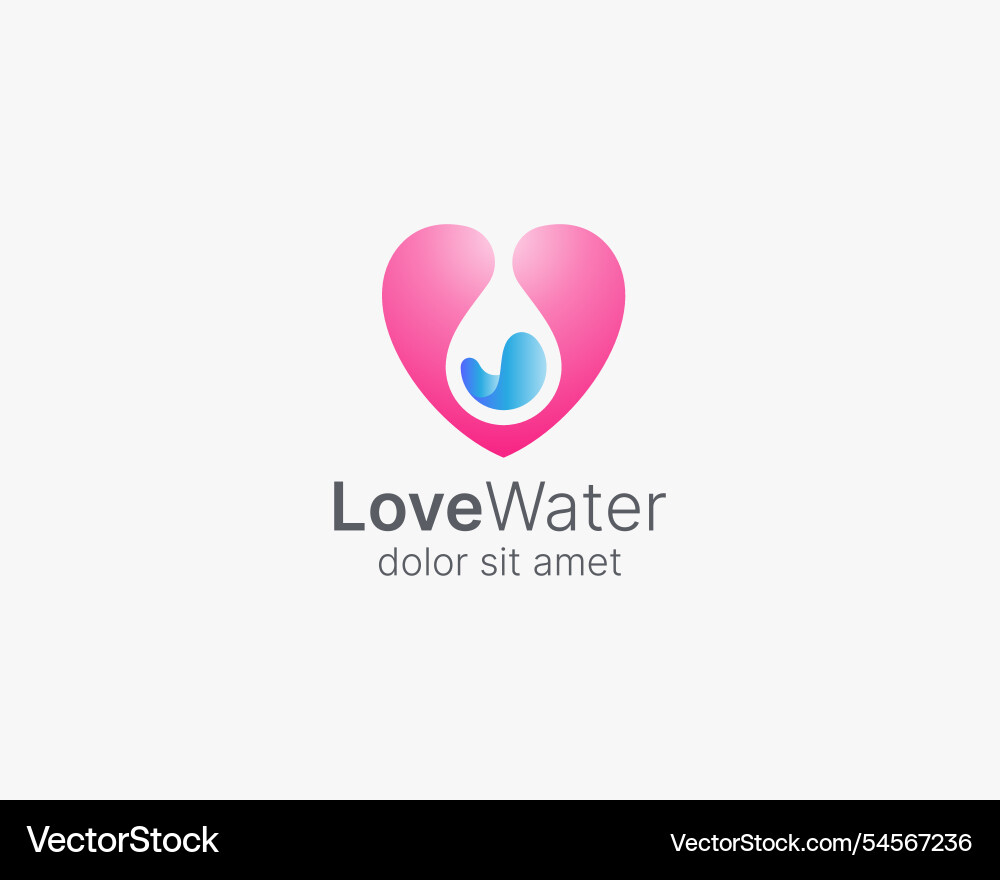 Creative love water drop logo Creative love water drop logo vector image