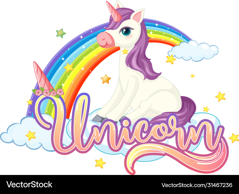 Cute unicorn with sign Cute unicorn with sign vector image