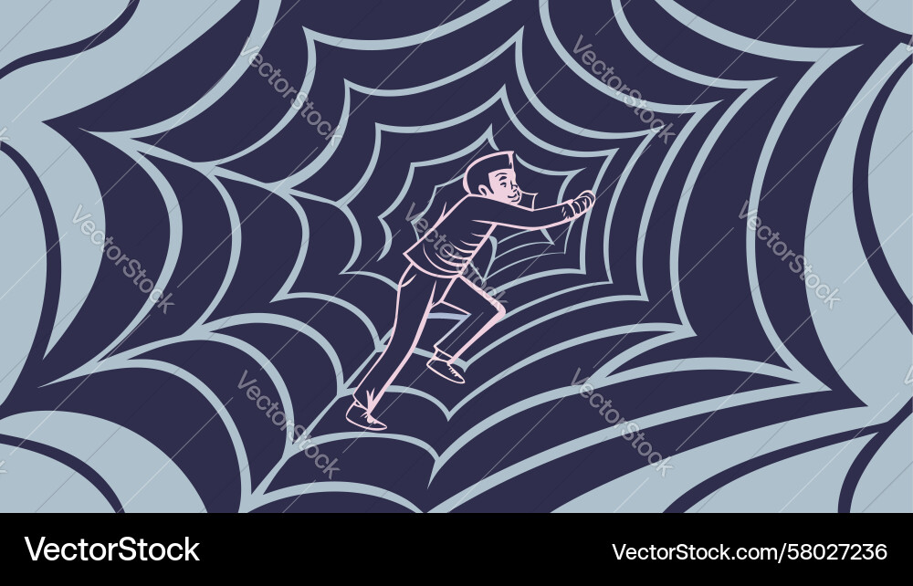 Digital Overload: Web Entrapment Vector Image