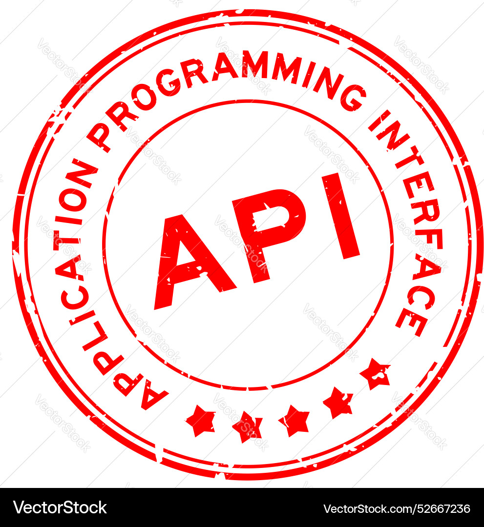 Grunge red api application programming interface Grunge red api application programming interface vector image