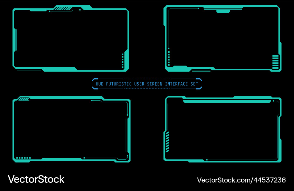 Hud futuristic elements ui screen set Hud futuristic elements ui screen set vector image