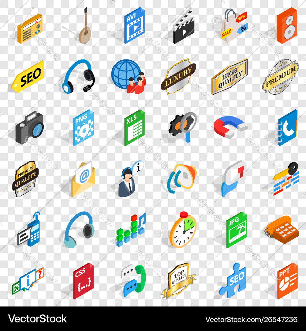 Modem icons set isometric style Vector Image