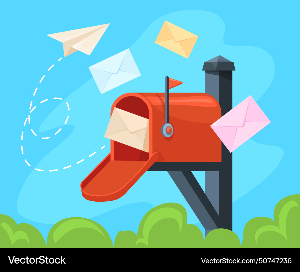Postbox Banner Cartoon niedliche Postbox Briefe Postbox Banner Cartoon niedliche Postbox Briefe vektorbild