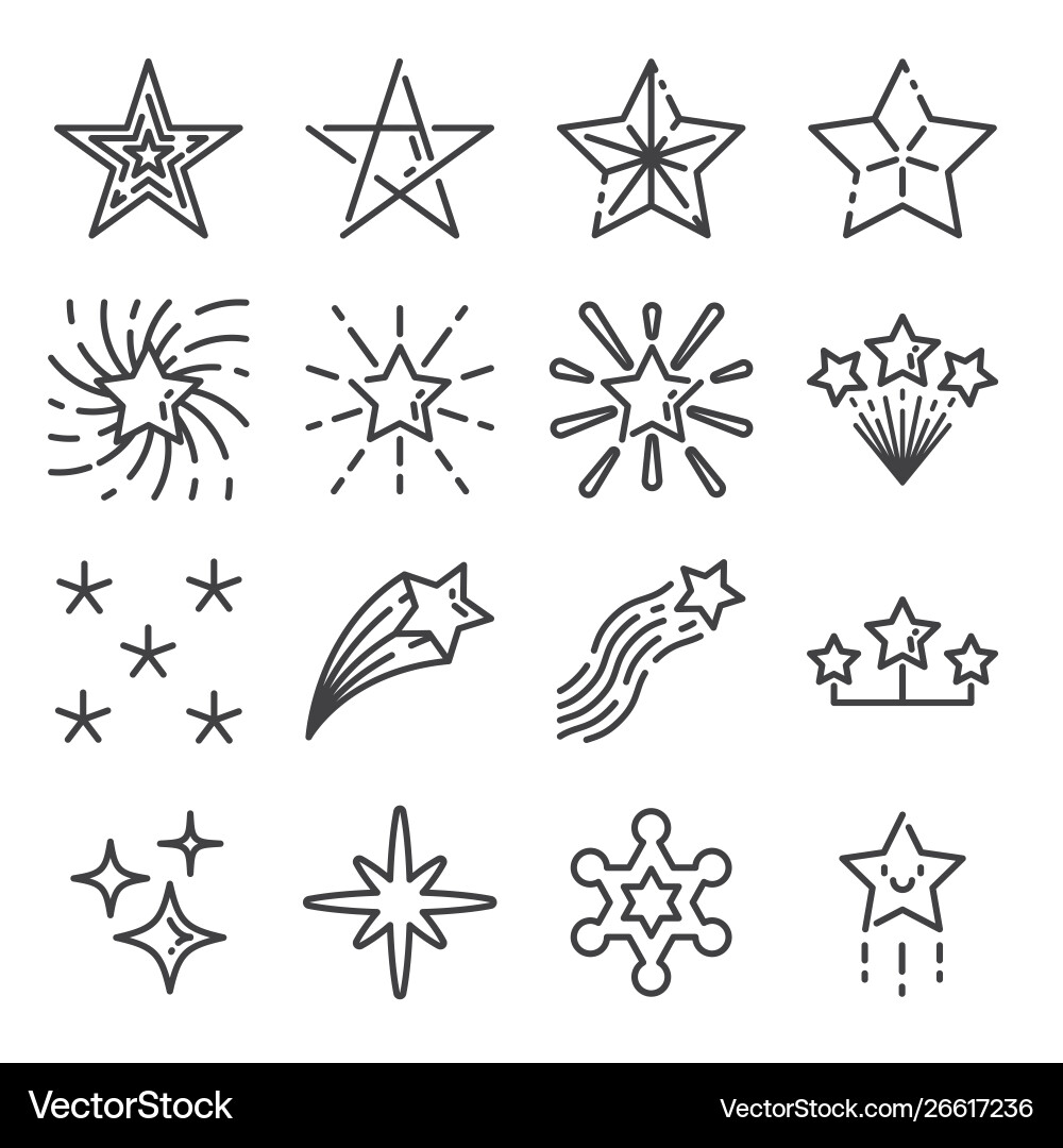 Star icons set Royalty Free Vector Image - VectorStock