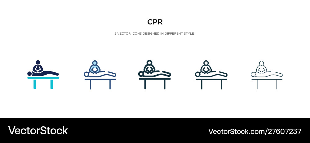 Cpr icon in different style two colored vector image