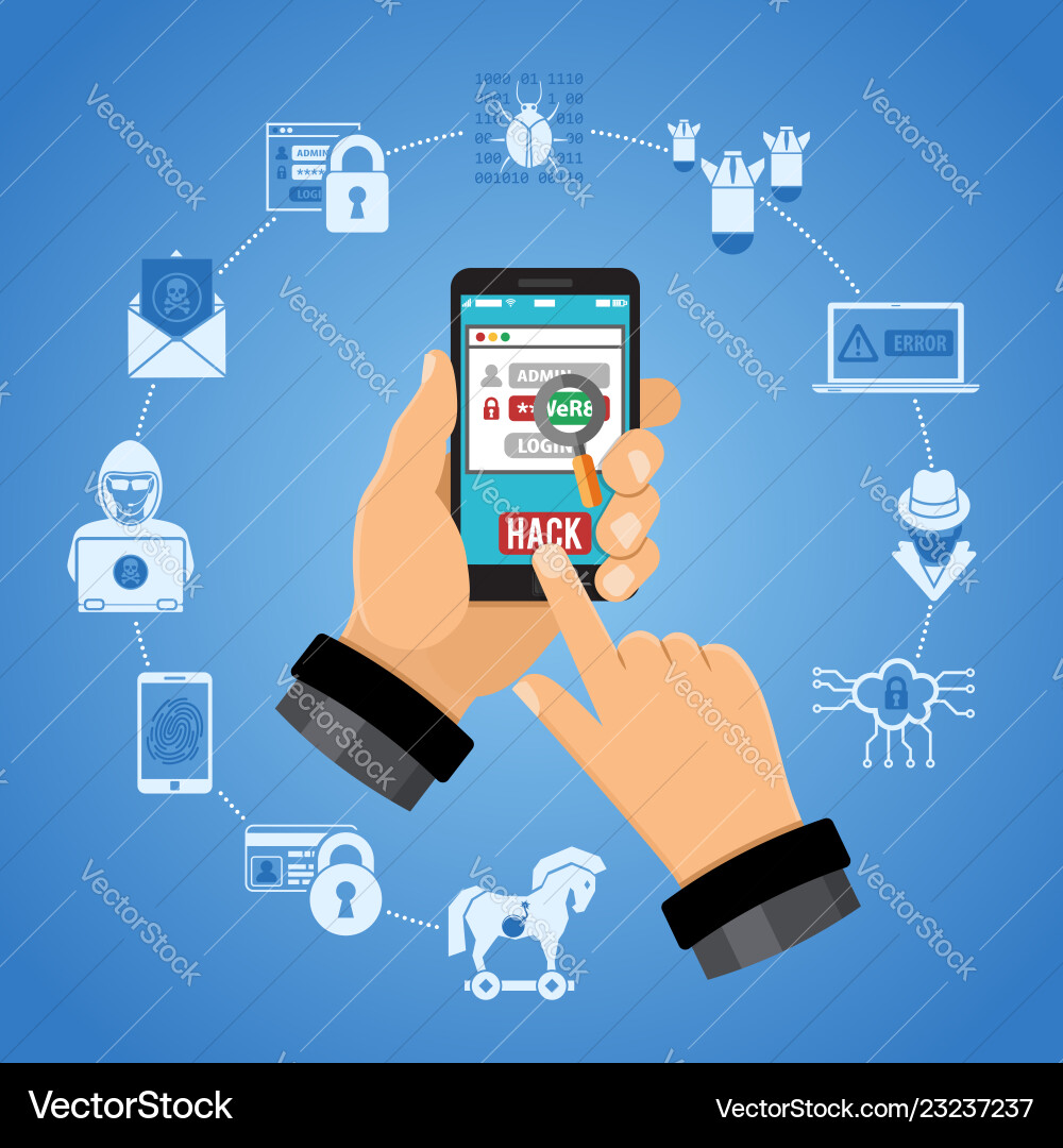 Cyber crime concept with hacker Cyber crime concept with hacker vector image