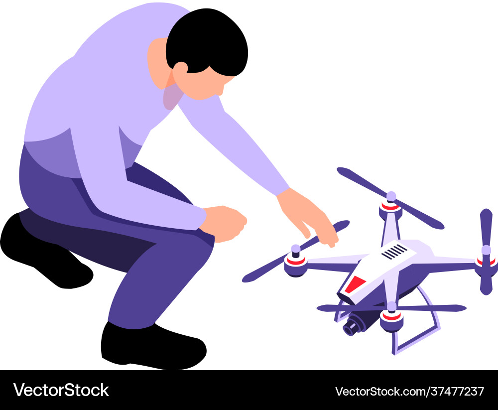 Drone isometric icon Royalty Free Vector Image