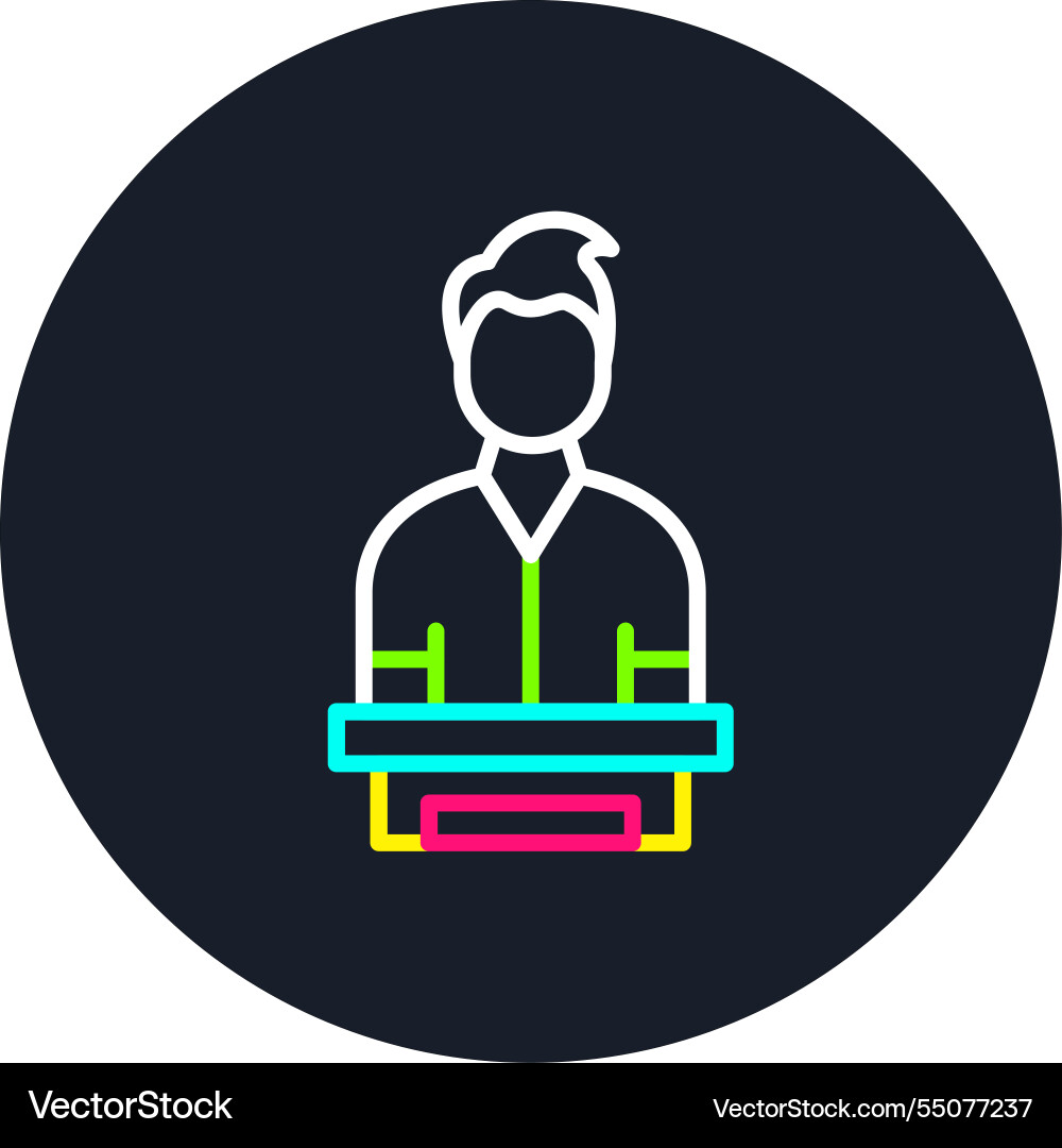 Employee line multi color icon Vector Image