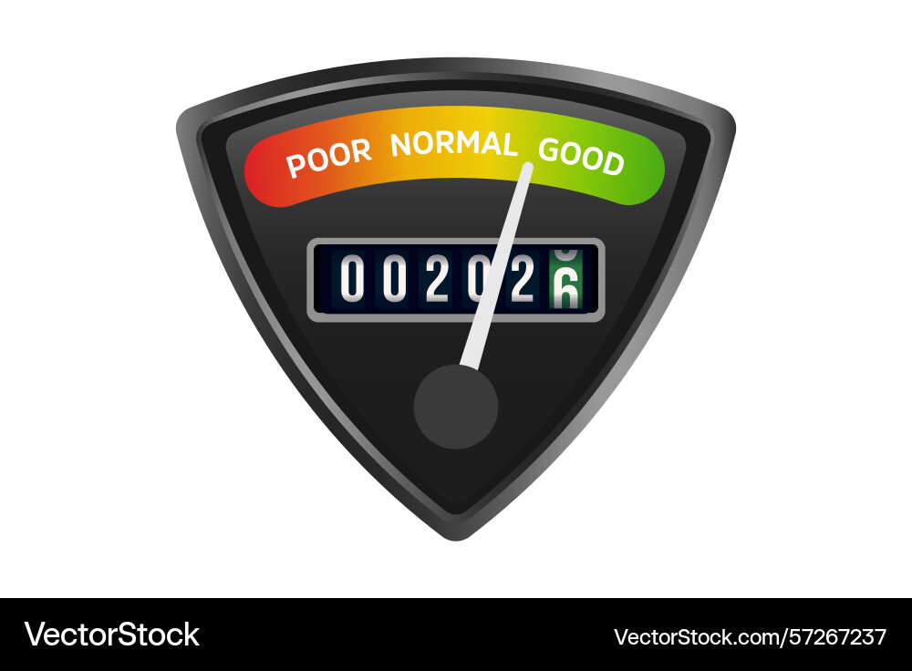 Performance level gauge with 2026 countdown Performance level gauge with 2026 countdown vector image