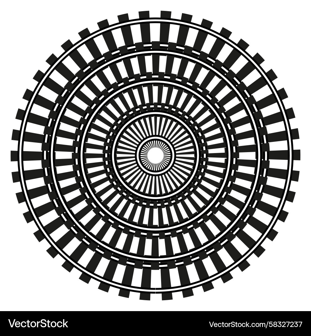 Radial Railway Track Pattern Vector Image
