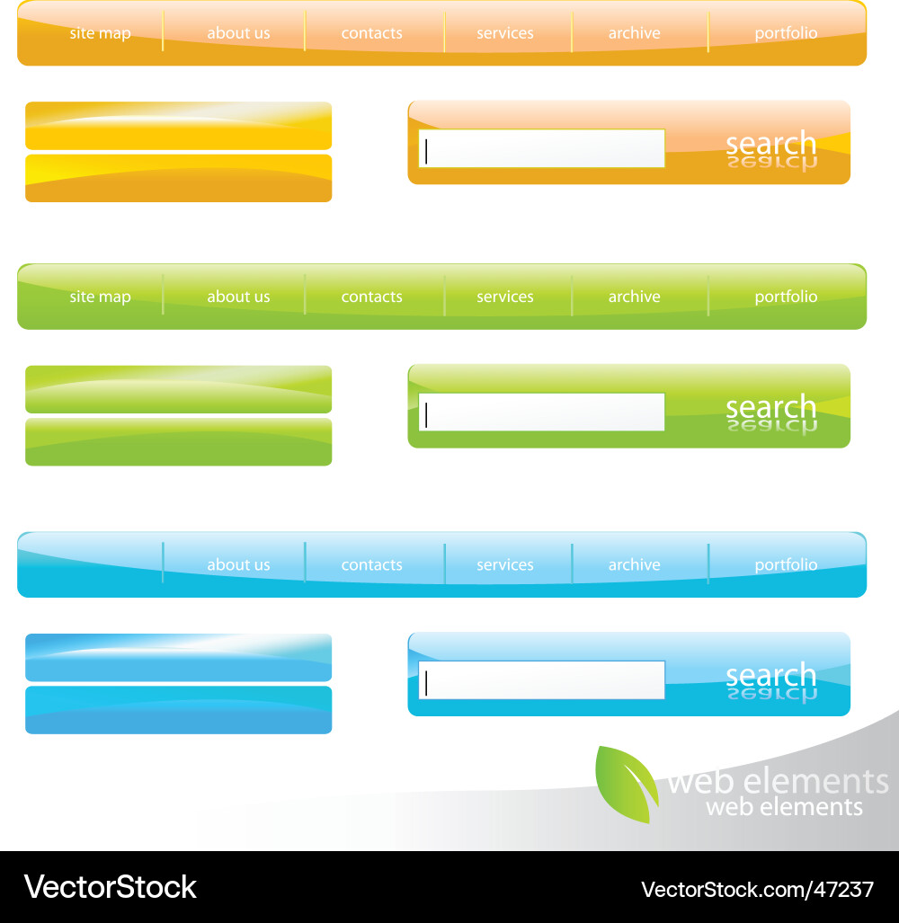 Website Navigation Elements vector image