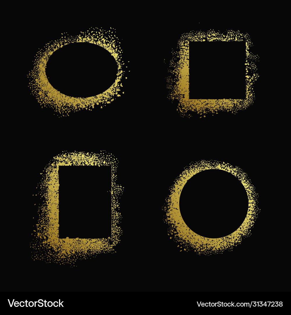 Golden Graffiti Paint Splatters Vektorbild