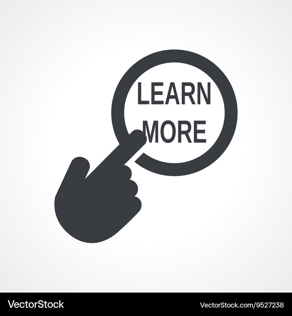 Hand with Learn More Button vector image