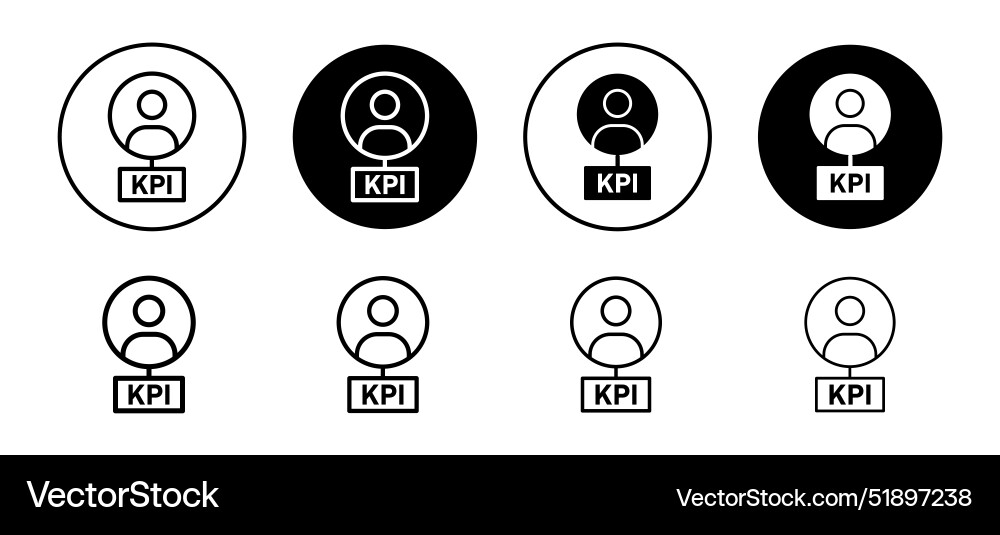 Kpi icon set collection for web Vector Image