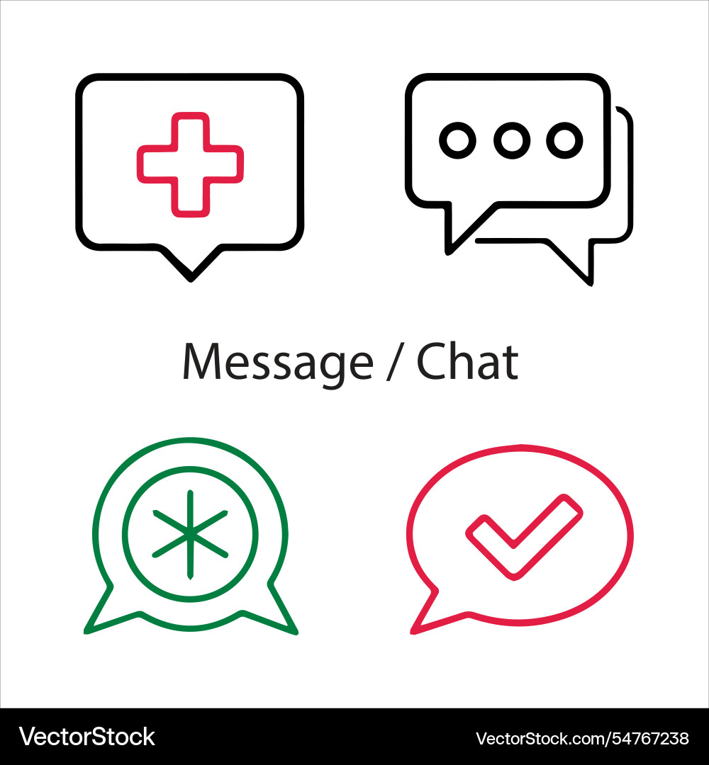 Message and chat icons editable eps 10 icon Message and chat icons editable eps 10 icon vector image