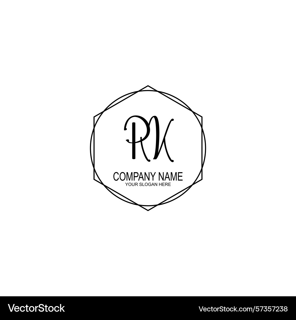 Minimalist handwritten rk initial logos with soft Minimalist handwritten rk initial logos with soft Vector Image