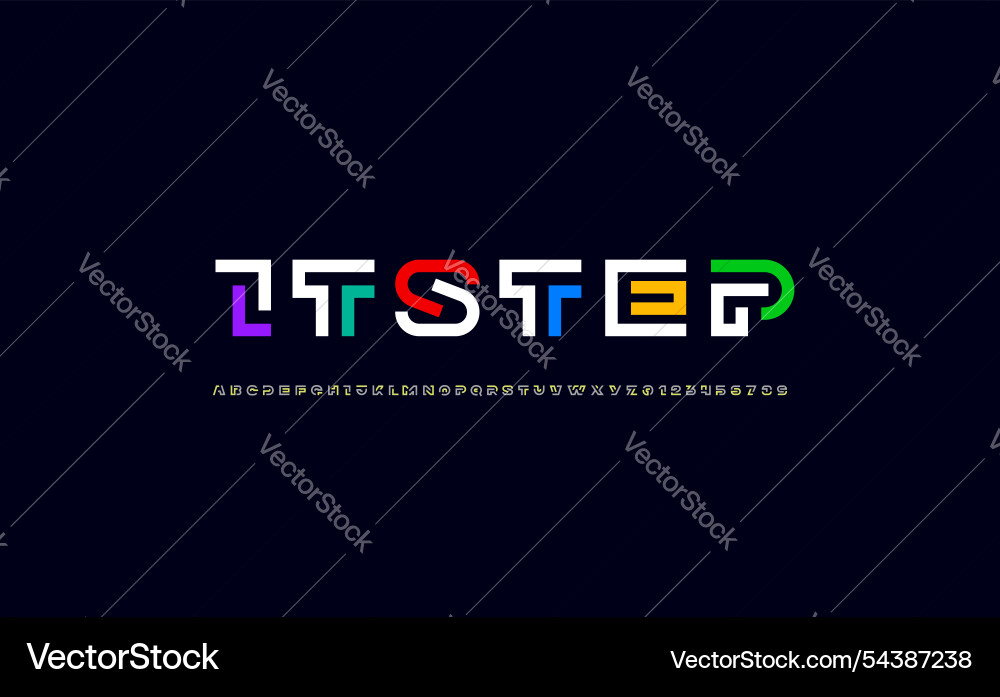 Moderne Schrift alphabet aus multicolor segment line Moderne Schrift alphabet aus multicolor segment line vektorbild