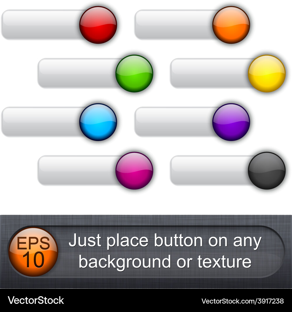 Rounded glossy buttons vector image