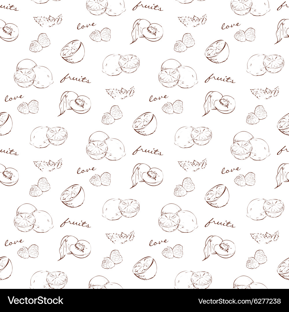 Scetch pattern fruit Vector Image