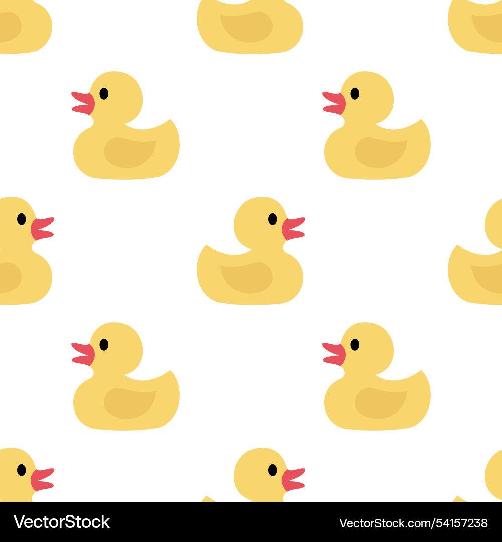 Seamless pattern with yellow rubber duck Vector Image