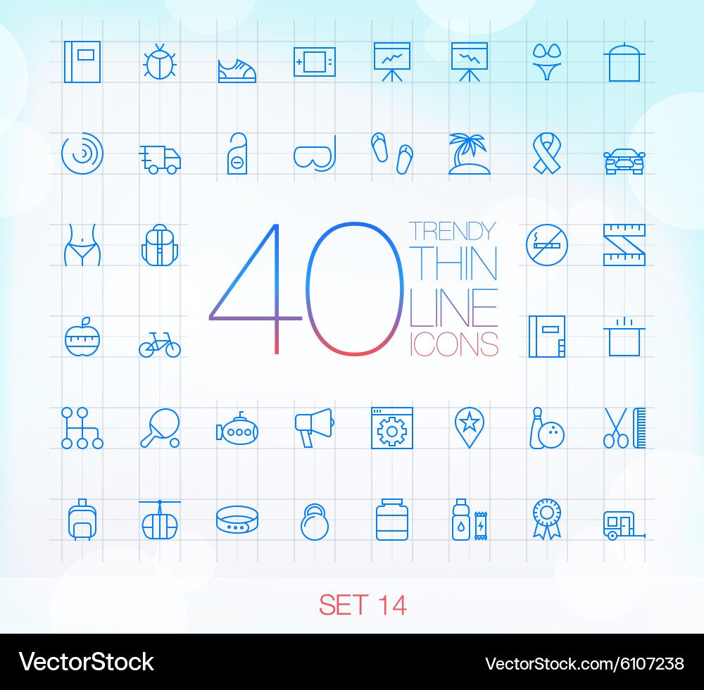 Thin Line Icons - Web & Mobile vector image
