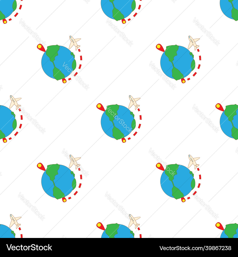 Travelling by plane around the world pattern Vector Image
