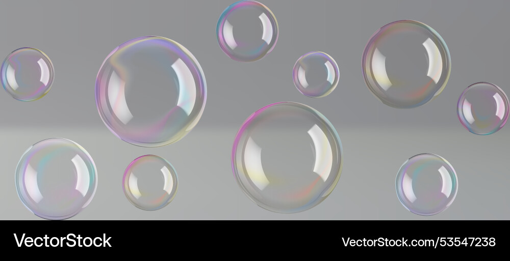 Water bubbles float in a transparent background Vector Image