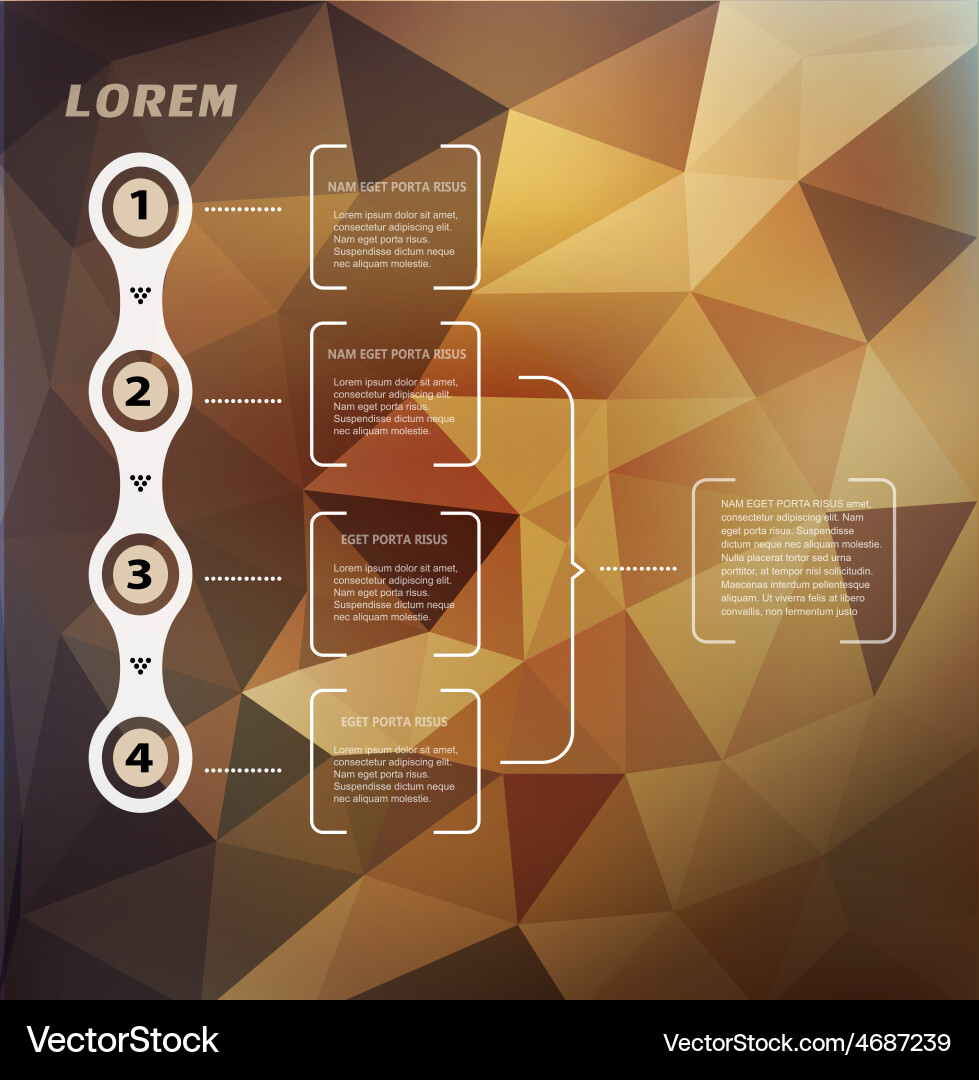 Abstract background with triangles and infographic vector image