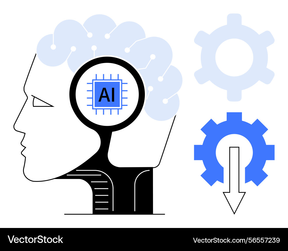 Artificial intelligence integration in cognitive Artificial intelligence integration in cognitive vector image