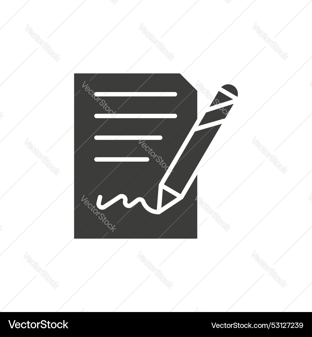 Contract line icon isolated on white background Vector Image
