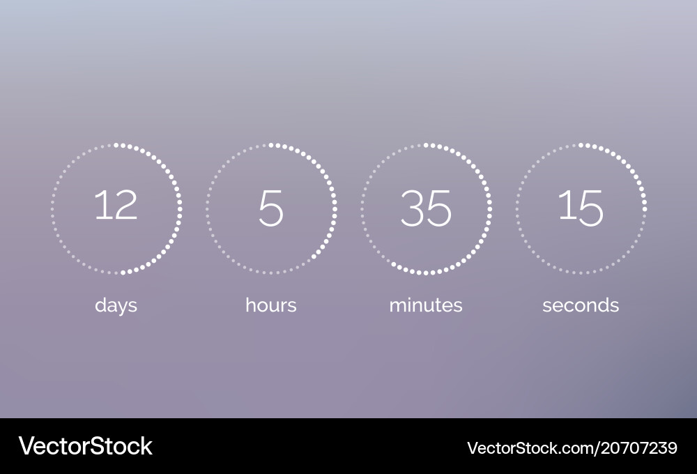 Countdown clock counter digital timer Countdown clock counter digital timer vector image