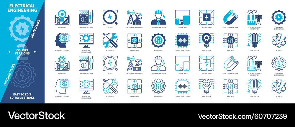 Electrical Engineering Icon Set – Royalty-Free Vector | VectorStock